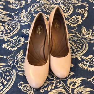 Clarks artisan heels, heavenly star nude leather
